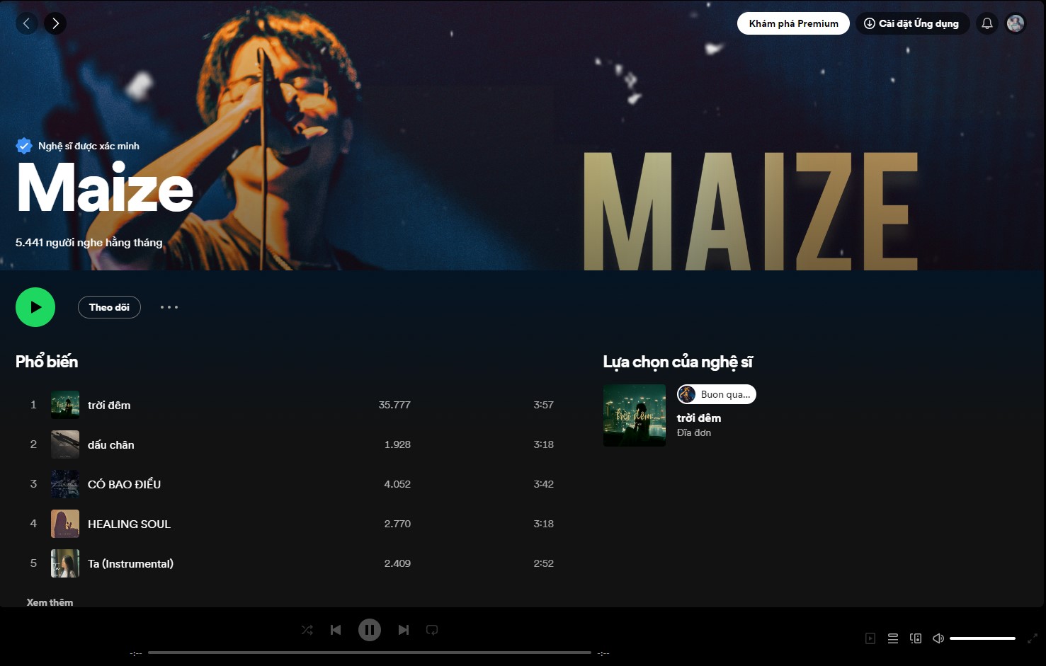 Maize's Spotify