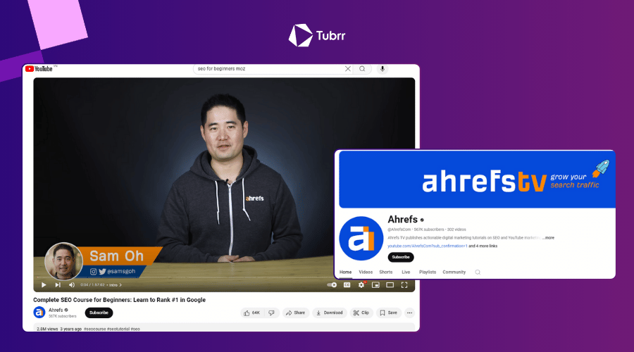 Ahrefs là ví dụ điển hình cho sự thành công về SEO YouTube