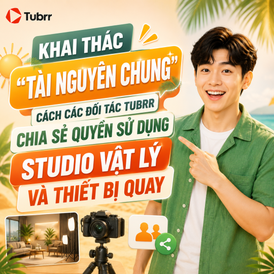 Khai thác "Tài nguyên chung": Cách các đối tác Tubrr chia sẻ quyền sử dụng Studio vật lý và thiết bị quay