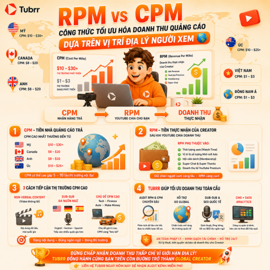 RPM vs CPM: Công thức tối ưu hóa doanh thu quảng cáo dựa trên vị trí địa lý của người xem