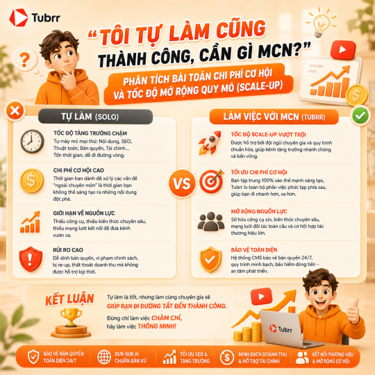 "Tôi tự làm cũng thành công, cần gì MCN?" – Phân tích bài toán chi phí cơ hội và tốc độ mở rộng quy mô (Scale-up)